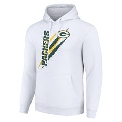 Green Bay Packers Starter Unisex Color Scratch Fleece Pullover Hoodie White - NFL