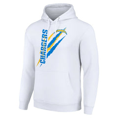Los Angeles Chargers Starter Unisex Color Scratch Fleece Pullover Hoodie White - NFL