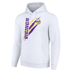 Minnesota Vikings Starter Unisex Color Scratch Fleece Pullover Hoodie White - NFL