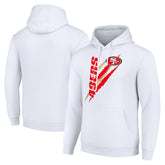 San Francisco 49ers Starter Unisex Color Scratch Fleece Pullover Hoodie White - NFL