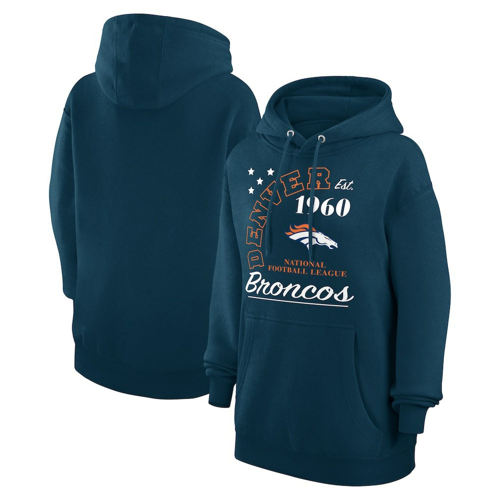 Denver Broncos Starter Unisex Arch Team Fleece Pullover Hoodie Navy - NFL