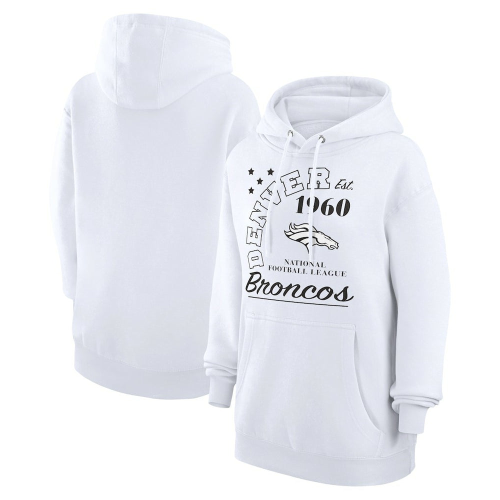 Denver Broncos Starter Unisex Arch Team Fleece Pullover Hoodie White - NFL