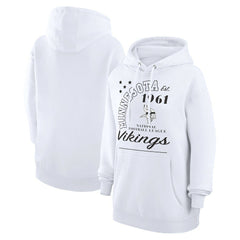 Minnesota Vikings Starter Unisex Arch Team Fleece Pullover Hoodie White - NFL