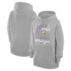 Minnesota Vikings Starter Unisex Arch Team Fleece Pullover Hoodie Heather Gray - NFL