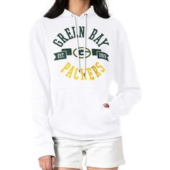 Green Bay Packers G-III 4Her by Carl Banks Women's City Graphic Team Fleece Pullover Hoodie White - NFL