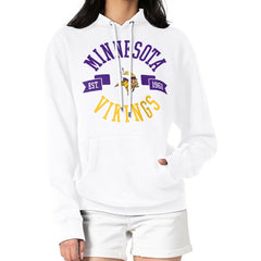 Minnesota Vikings G-III 4Her by Carl Banks Women's City Graphic Team Fleece Pullover Hoodie White - NFL