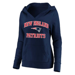 New England Patriots Women's Plus Size Heart and Soul V-Neck Pullover Hoodie Navy - Fanatics