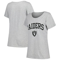 Las Vegas Raiders Women's Plus Size Arch Over Logo T-Shirt Heather Gray - Fanatics