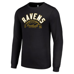 Baltimore Ravens Starter Half Ball Team Long Sleeve T-Shirt Black - NFL