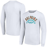 Miami Dolphins Starter Half Ball Team Long Sleeve T-Shirt White - NFL