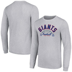 New York Giants Starter Half Ball Team Long Sleeve T-Shirt Heather Gray - NFL