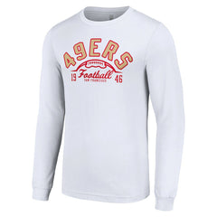 San Francisco 49ers Starter Half Ball Team Long Sleeve T-Shirt White - NFL