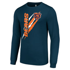 Chicago Bears Starter Color Scratch Long Sleeve T-Shirt Navy - NFL