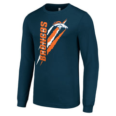 Denver Broncos Starter Color Scratch Long Sleeve T-Shirt Navy - NFL