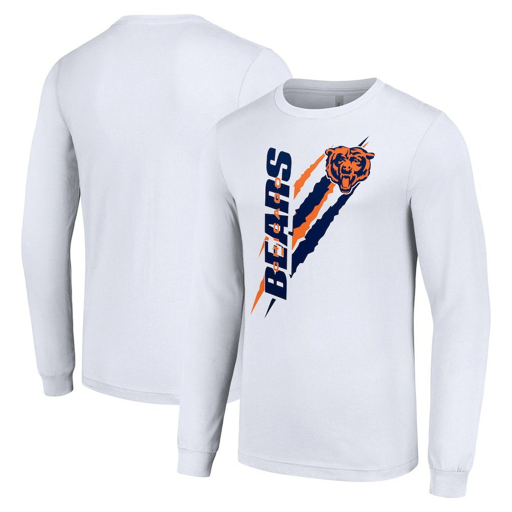 Chicago Bears Starter Color Scratch Long Sleeve T-Shirt White - NFL