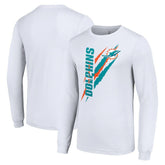 Miami Dolphins Starter Color Scratch Long Sleeve T-Shirt White - NFL
