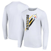 Pittsburgh Steelers Starter Color Scratch Long Sleeve T-Shirt White - NFL