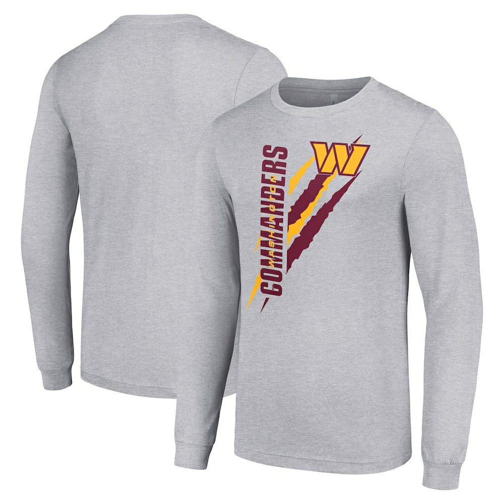 Washington Commanders Starter Color Scratch Long Sleeve T-Shirt Heather Gray - NFL