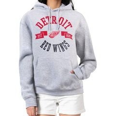 Detroit Red Wings - G-III 4Her by Carl Banks Women's City Graphic Fleece Pullover Hoodie Heather Gray