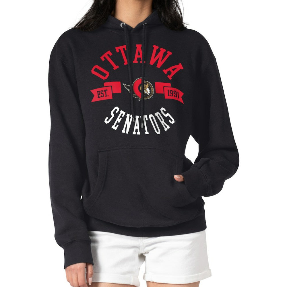 Ottawa Senators - G-III 4Her by Carl Banks Women's City Graphic Fleece Pullover Hoodie Black