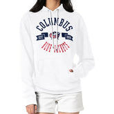 Columbus Blue Jackets - G-III 4Her by Carl Banks Women's City Graphic Fleece Pullover Hoodie White