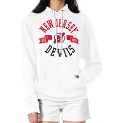 New Jersey Devils - G-III 4Her by Carl Banks Women's City Graphic Fleece Pullover Hoodie White