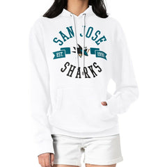 San Jose Sharks - G-III 4Her by Carl Banks Women's City Graphic Fleece Pullover Hoodie White