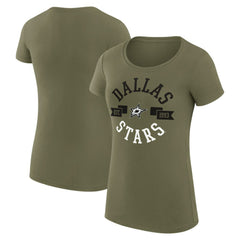 Dallas Stars - G-III 4Her by Carl Banks Women's Super-Slim Fit Lightweight City Graphic Sport Crewneck T-Shirt Green