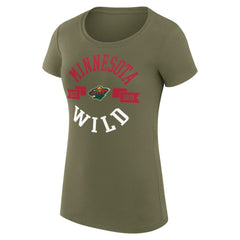 Minnesota Wild - G-III 4Her by Carl Banks Women's Super-Slim Fit Lightweight City Graphic Sport Crewneck T-Shirt Green