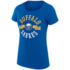 Buffalo Sabres - G-III 4Her by Carl Banks Women's Super-Slim Fit Lightweight City Graphic Sport Crewneck T-Shirt Royal