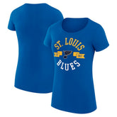 St. Louis Blues - G-III 4Her by Carl Banks Women's Super-Slim Fit Lightweight City Graphic Sport Crewneck T-Shirt Royal