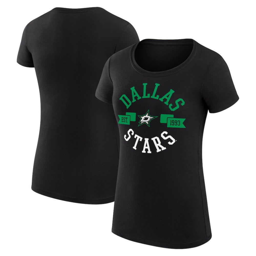 Dallas Stars - G-III 4Her by Carl Banks Women's Super-Slim Fit Lightweight City Graphic Sport Crewneck T-Shirt Black