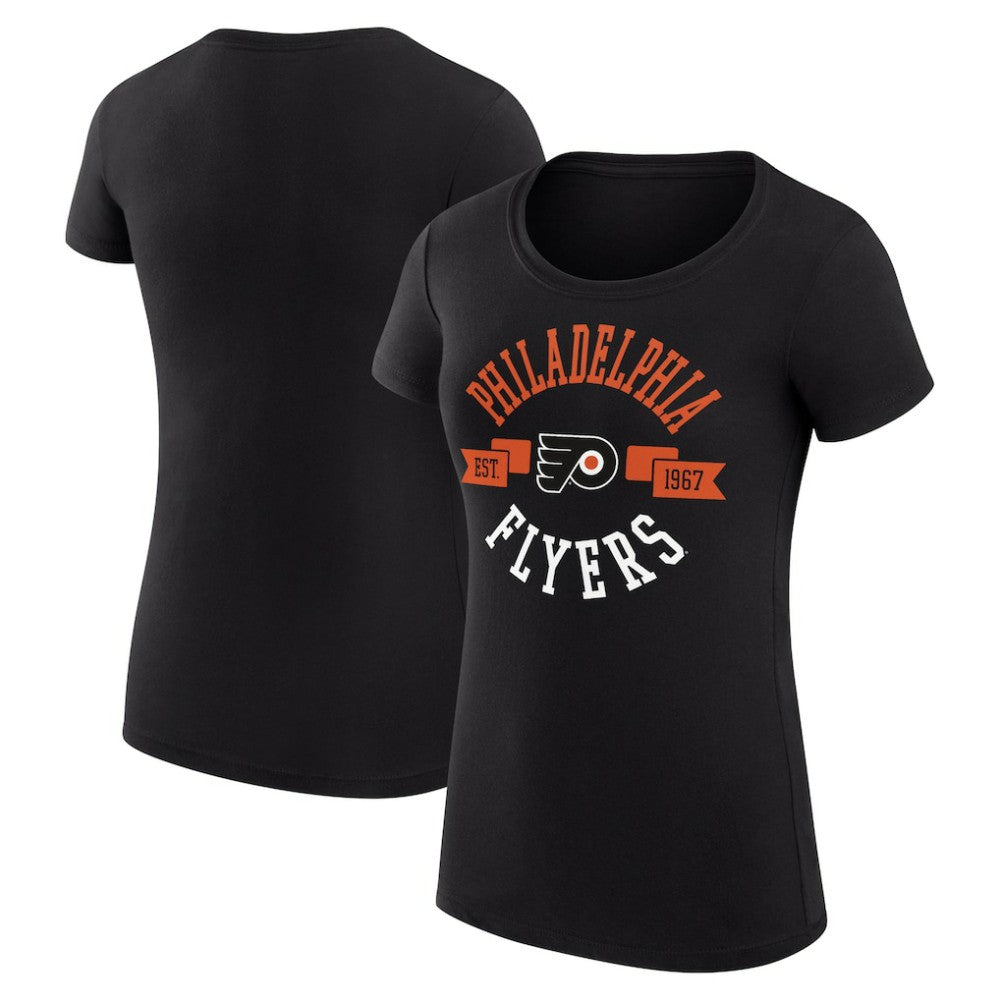 Philadelphia Flyers - G-III 4Her by Carl Banks Women's Super-Slim Fit Lightweight City Graphic Sport Crewneck T-Shirt Black