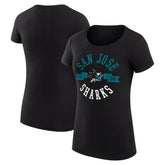 San Jose Sharks - G-III 4Her by Carl Banks Women's Super-Slim Fit Lightweight City Graphic Sport Crewneck T-Shirt Black