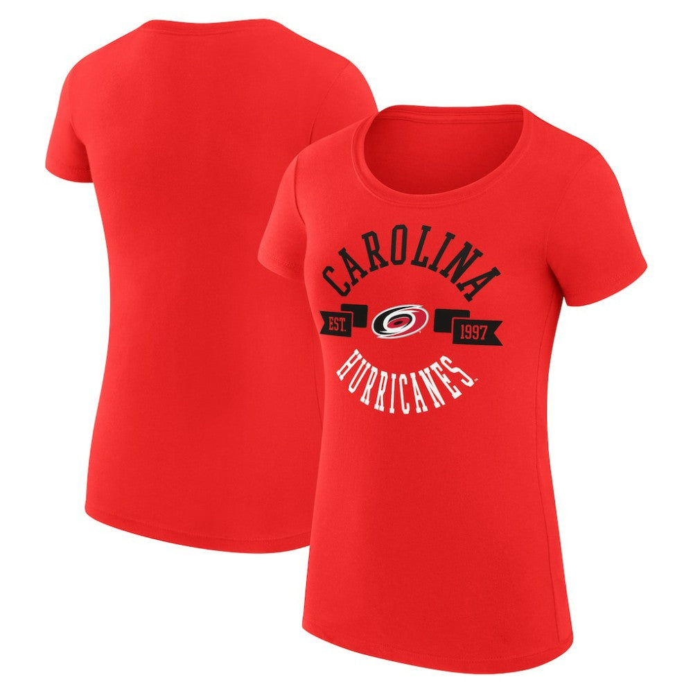 Carolina Hurricanes - G-III 4Her by Carl Banks Women's Super-Slim Fit Lightweight City Graphic Sport Crewneck T-Shirt Red