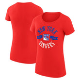 New York Rangers G-III 4Her by Carl Banks Women's Super-Slim Fit Lightweight City Graphic Sport Crewneck T-Shirt Red