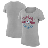 Colorado Avalanche - G-III 4Her by Carl Banks Women's Super-Slim Fit Lightweight City Graphic Sport Crewneck T-Shirt Heather Gray