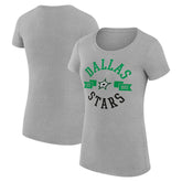 Dallas Stars - G-III 4Her by Carl Banks Women's Super-Slim Fit Lightweight City Graphic Sport Crewneck T-Shirt Heather Gray