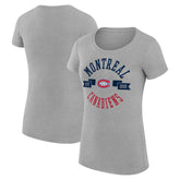 Montreal Canadiens - G-III 4Her by Carl Banks Women's Super-Slim Fit Lightweight City Graphic Sport Crewneck T-Shirt Heather Gray