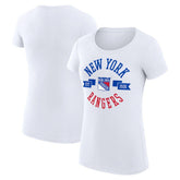 New York Rangers G-III 4Her by Carl Banks Women's Super-Slim Fit Lightweight City Graphic Sport Crewneck T-Shirt White