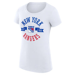 New York Rangers G-III 4Her by Carl Banks Women's Super-Slim Fit Lightweight City Graphic Sport Crewneck T-Shirt White