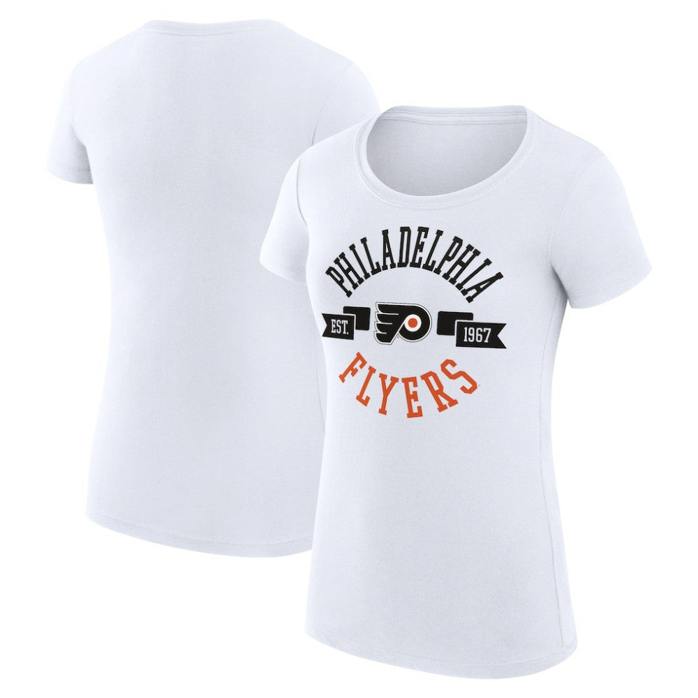 Philadelphia Flyers - G-III 4Her by Carl Banks Women's Super-Slim Fit Lightweight City Graphic Sport Crewneck T-Shirt White