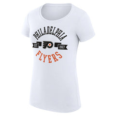 Philadelphia Flyers - G-III 4Her by Carl Banks Women's Super-Slim Fit Lightweight City Graphic Sport Crewneck T-Shirt White