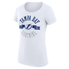 Tampa Bay Lightning - G-III 4Her by Carl Banks Women's Super-Slim Fit Lightweight City Graphic Sport Crewneck T-Shirt White