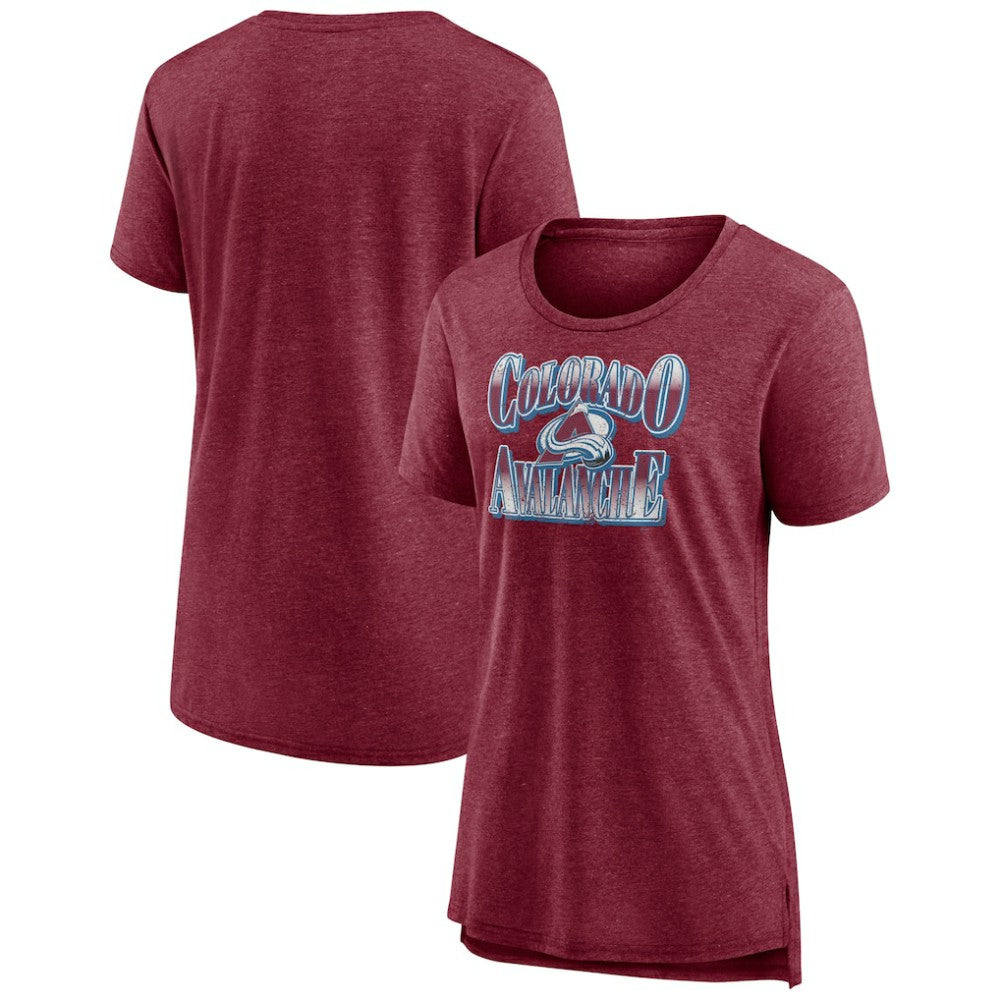 Colorado Avalanche - Women's Crash the Net Tri-Blend T-Shirt Burgundy