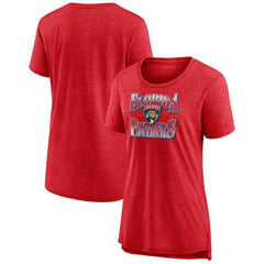 Florida Panthers - Women's Crash the Net Tri-Blend T-Shirt Red