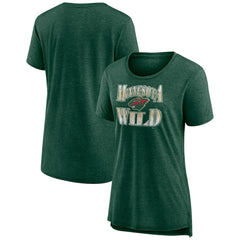 Minnesota Wild - Women's Crash the Net Tri-Blend T-Shirt Green