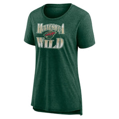 Minnesota Wild - Women's Crash the Net Tri-Blend T-Shirt Green