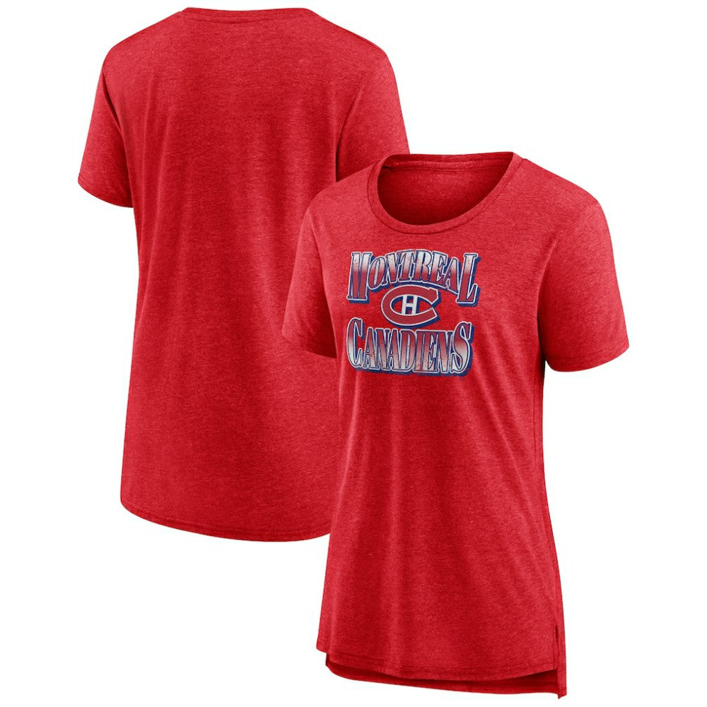 Montreal Canadiens - Women's Crash the Net Tri-Blend T-Shirt Red