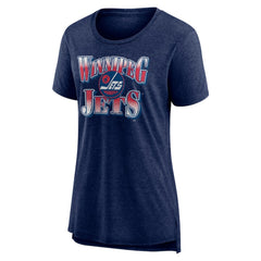 Winnipeg Jets - Women's Crash the Net Tri-Blend T-Shirt Navy